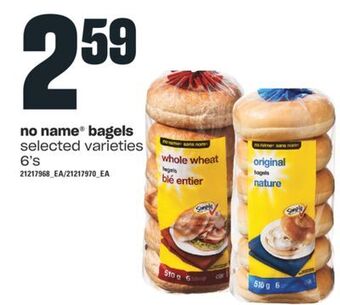 Independent Grocer No name® bagels, 6's offer