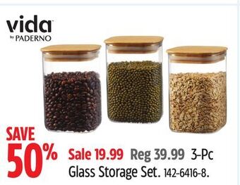 Canadian Tire Vida by paderno 3-pc glass storage set offer