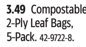 Canadian Tire Compostable 2-ply leaf bags, 5-pack offer