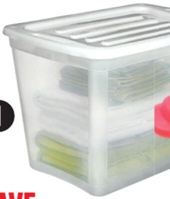 Canadian Tire Type a 72l clear tote offer