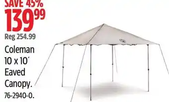 Canadian Tire Coleman 10 x 10´ eaved canopy offer