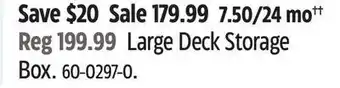 Canadian Tire Large deck storage box offer