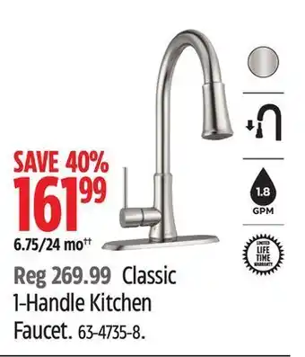 Canadian Tire Pfister classic 1-handle kitchen faucet offer