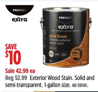 Canadian Tire Premier extra exterior wood stain offer