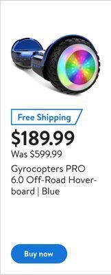 Walmart Gyrocopters pro 6.0 off-road hoverboard | blue offer