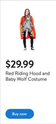 Walmart Red riding hood and baby wolf costume offer