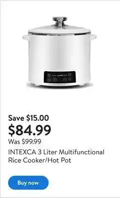 Walmart Intexca 3 liter multifunctional rice cooker/hot pot offer