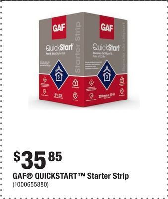 Home Depot Gaf® quickstart™ starter strip offer