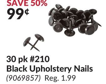 Princess Auto 30 pk #210 black upholstery nails offer