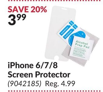 Princess Auto Iphone 6/7/8 screen protector offer