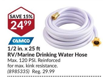 Princess Auto 1/2 in. x 25 ft rv/marine drinking water hose offer