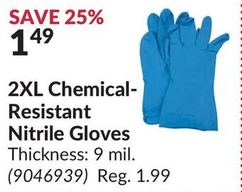 Princess Auto 2xl chemical-resistant nitrile gloves offer