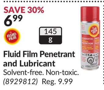 Princess Auto Fluid film penetrant and lubricant offer
