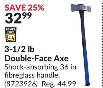 Princess Auto 3-1/2 lb double-face axe offer