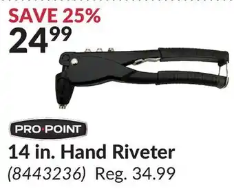 Princess Auto 14 in. hand riveter offer