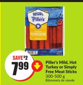Chalo FreshCo Piller's mild, hot turkey or simply free meat sticks 300-500 g offer
