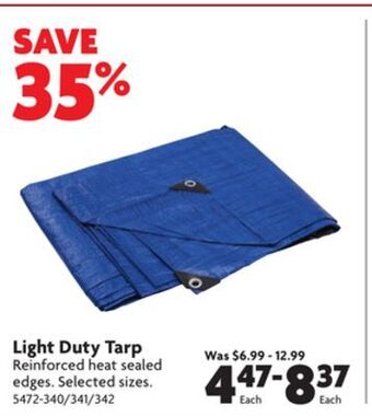Home Hardware Light duty tarp offer