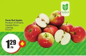 FreshCo Paula red apples product of ontario canada fancy 2.84/kg offer