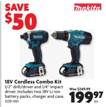 Home Hardware 18v cordless combo kit offer