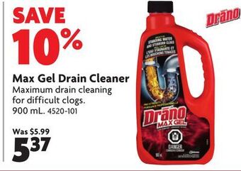 Home Hardware Max gel drain cleaner offer