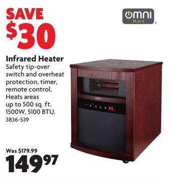 Home Hardware Infrared heater offer