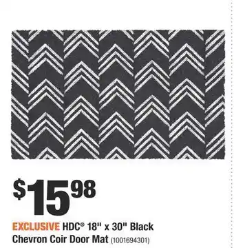 Home Depot Hdc® 18" x 30" black chevron coir door mat offer