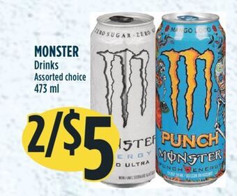 Marché Adonis Monster drinks offer
