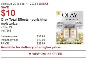 Costco Olay Total Effects Nourishing Moisturizer offer