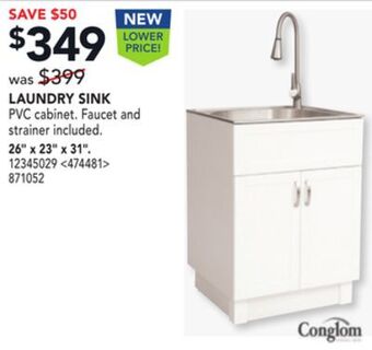 RONA Conglom laundry sink 26" x 23" x 31" offer