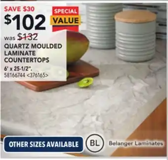 RONA Belanger laminés quartz moulded laminate countertops 6' x 25-1/2" offer