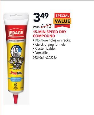 RONA Lepage 15-min speed dry compound offer