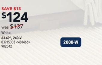RONA Stelpro "prima" baseboard heater 63.69" offer