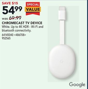 RONA Google chromecast tv device offer