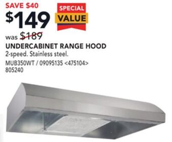 RONA Broan undercabinet range hood offer