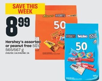 Valu-mart Hershey's assorted or peanut free 50's offer
