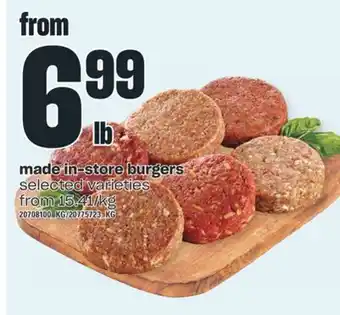 Valu-mart Made in-store burgers offer