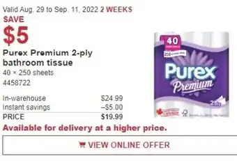 Costco Purex Premium 2-ply Bathroom Tissue offer
