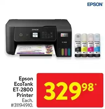 Walmart Epson ecotank et-2800 printer offer