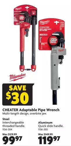 Home Hardware Cheater adaptable pipe wrench: steel | aluminum offer