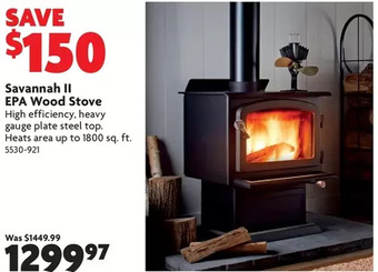 Home Hardware Savannah ii epa wood stove offer