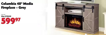 Home Hardware Columbia 48" media fireplace - grey offer