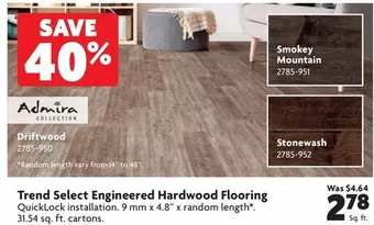 Home Hardware Trend select engineered hardwood flooring offer
