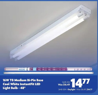 Home Hardware 16w t8 medium bi-pin base cool white instantfit led light bulb - 48" offer