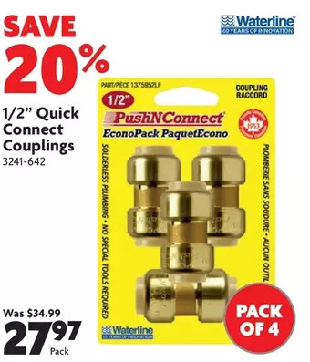 Home Hardware 1/2" quick connect couplings offer