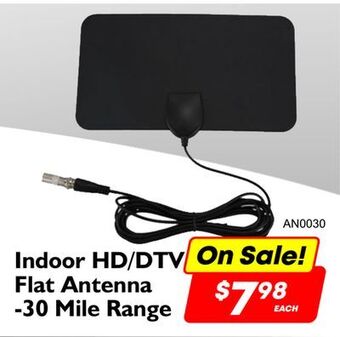 Factory Direct Debranded indoor hd/dtv flat antenna -30 mile range offer