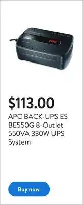 Walmart Apc back-ups es be550g 8-outlet 550va 330w ups system offer