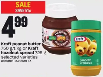 Loblaws Kraft peanut butter or kraft hazelnut spread offer