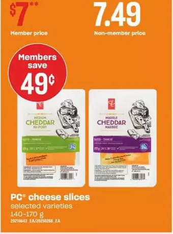 Loblaws Pc cheese slices offer