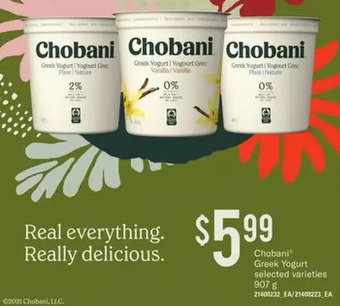 Loblaws Chobani greek yogurt offer