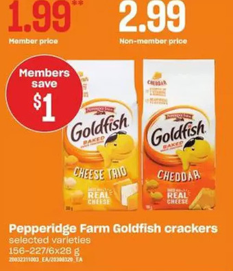 Loblaws Pepperidge farm goldfish crackers offer